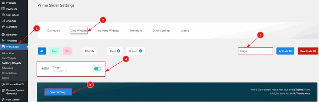 Enable The Tango Slider
