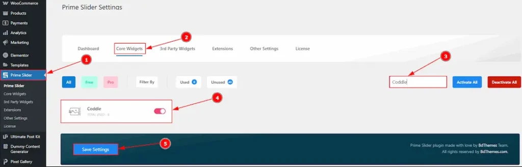 Enable The Coddle Slider Widget