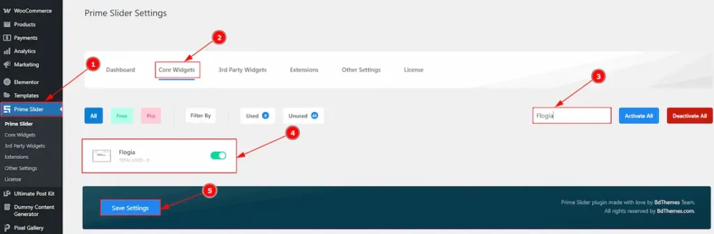 Enable The Flogia Slider