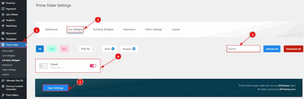 Enable The Fluent Slider
