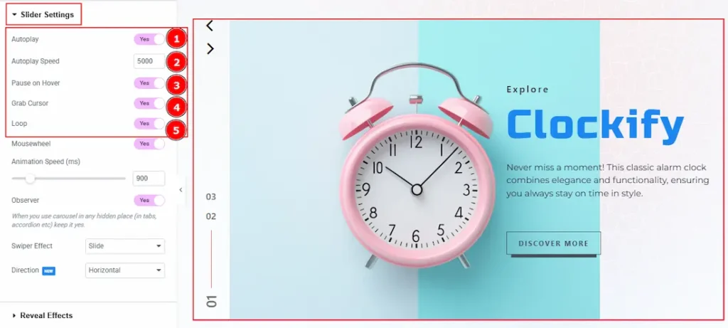 Slider Settings Section