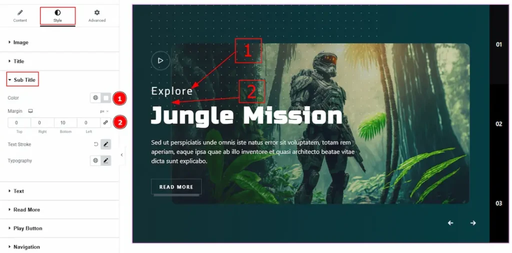 Sub Title Section