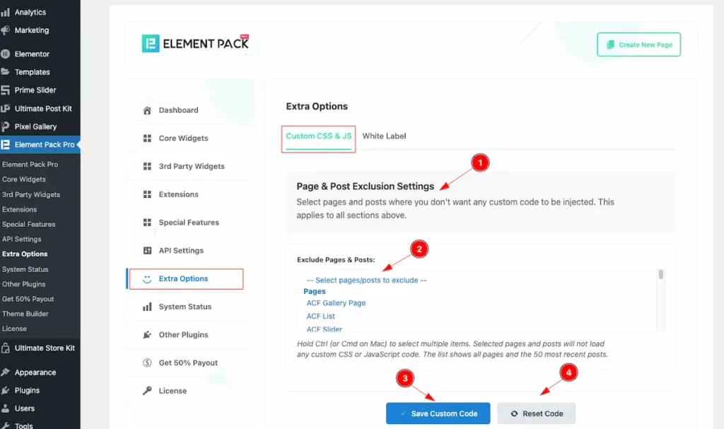 extra options exclusion - BdThemes