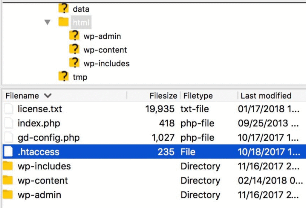 Locate your root folder public_html
