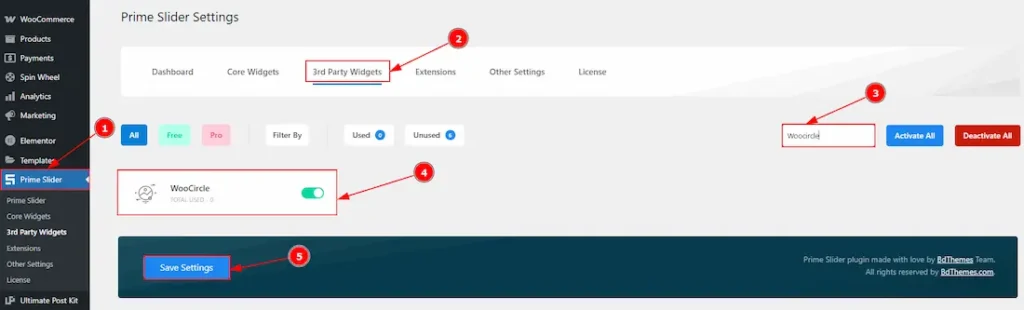 Enable The WooCircle Slider