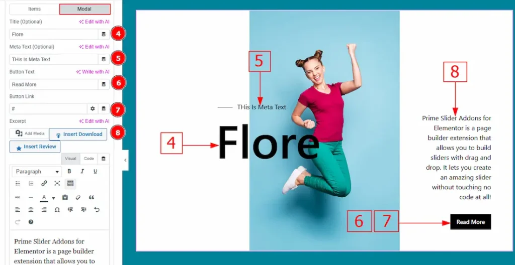Slider Items Modal - BdThemes