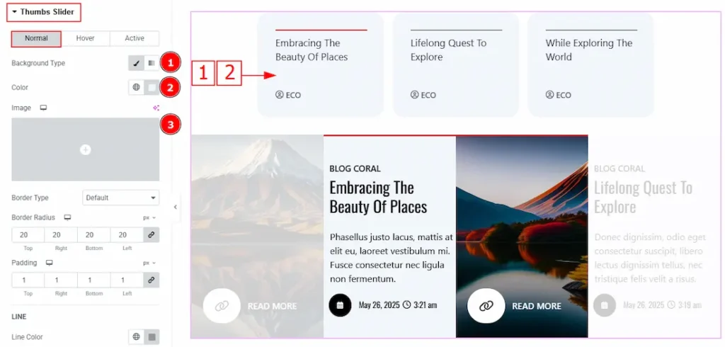 Thumbs Slider Section