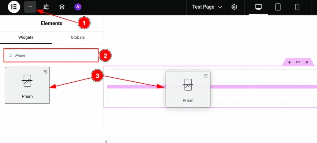 Inserting The Prism Slider