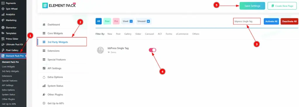 Enable The BbPress Single Tag Widget