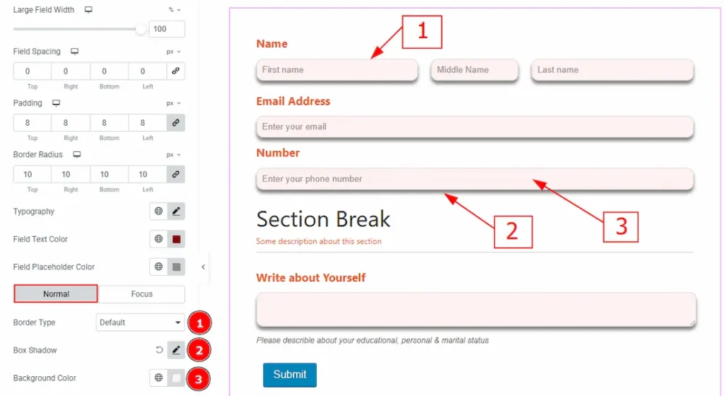 Form Fileds Normal - BdThemes