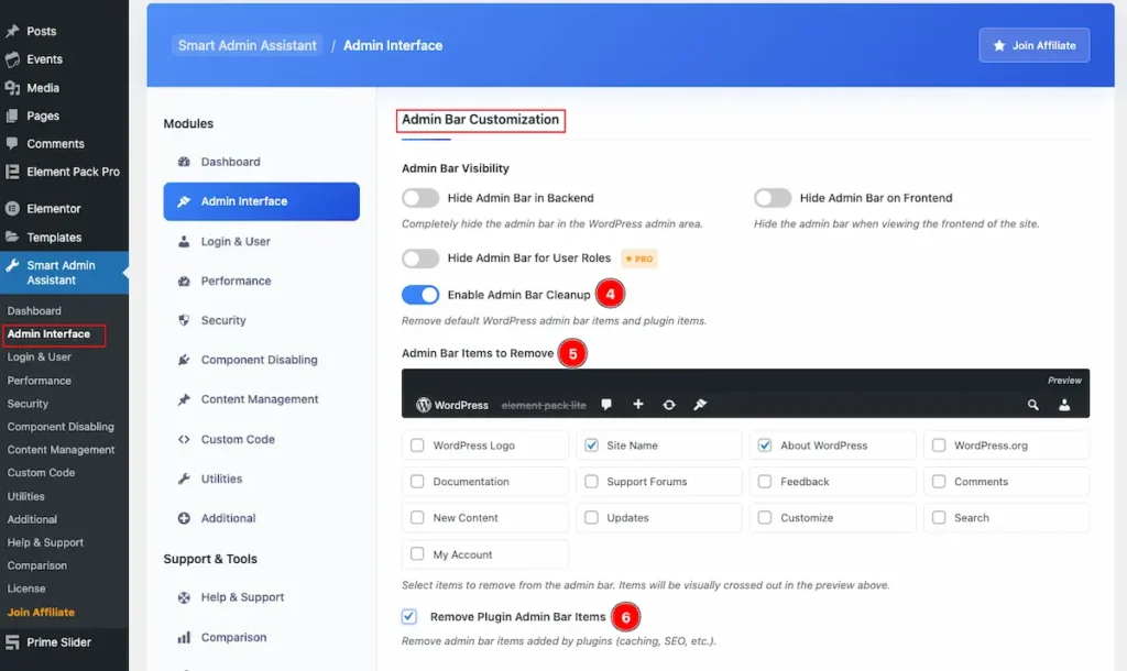 admin bar customization 3 1 - BdThemes
