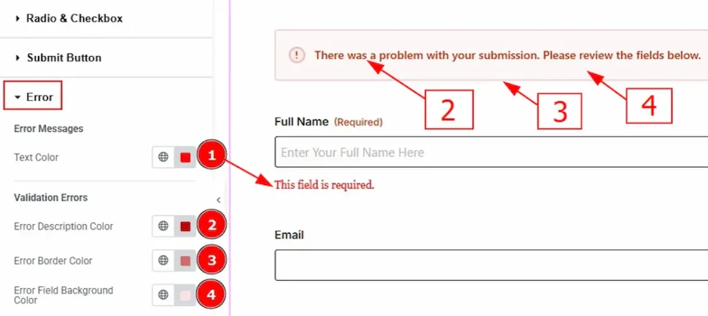 Error Section