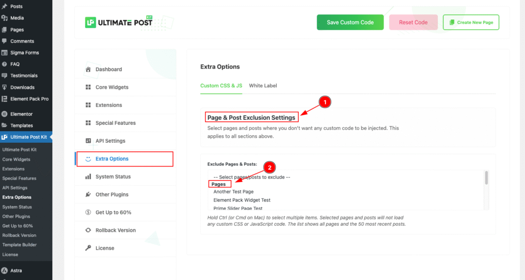 Post and Pages section - BdThemes