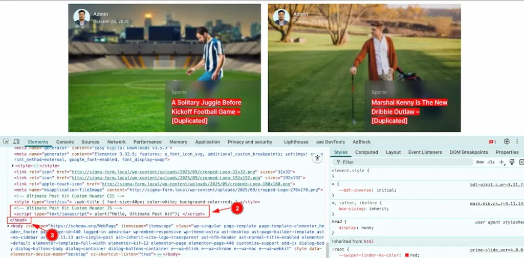 inspect the page 2 - BdThemes