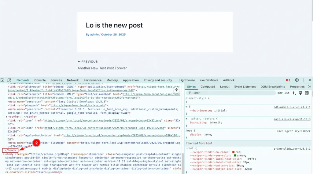Check the Post 7 inspect - BdThemes