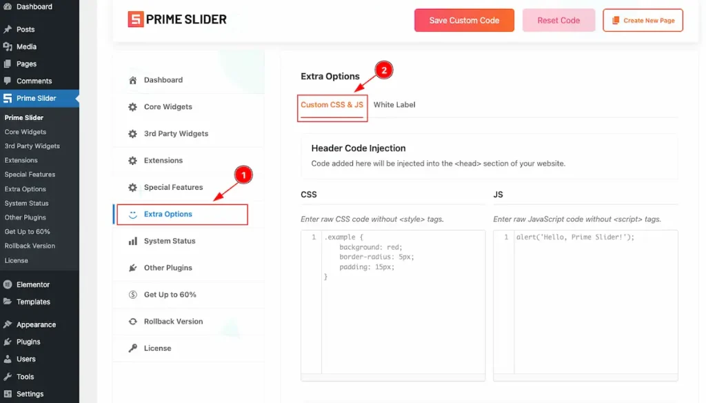 custom css and js