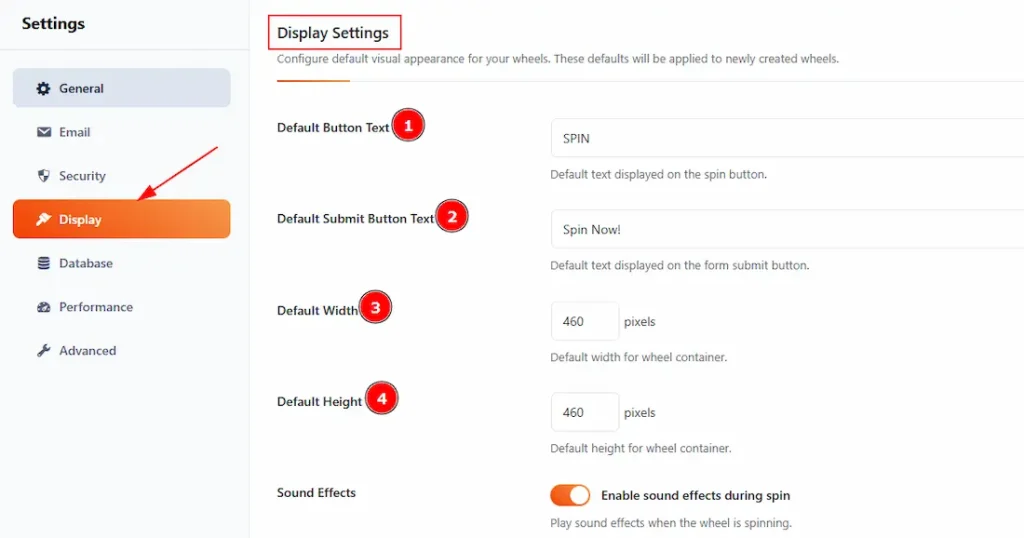 Display Tab