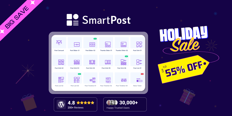 Smart Post Holiday Sale - BdThemes