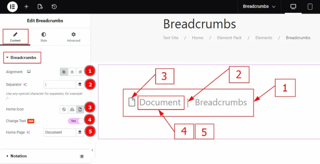 Breadcrumbs Section