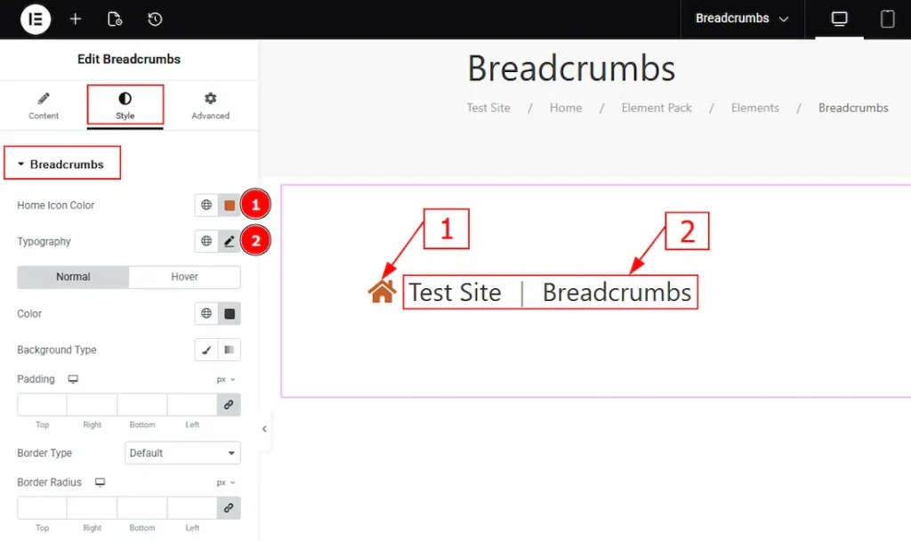 Breadcrumbs Section