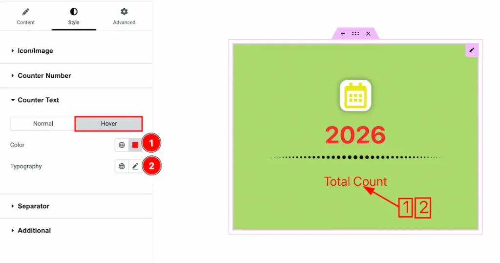 Counter Text Hover - BdThemes