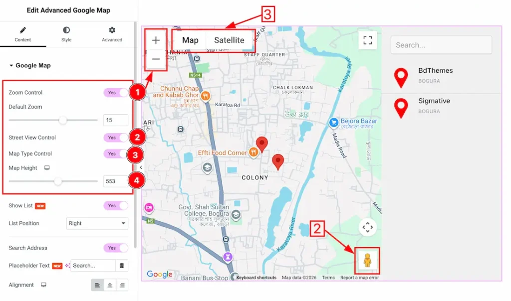 Google Map Section