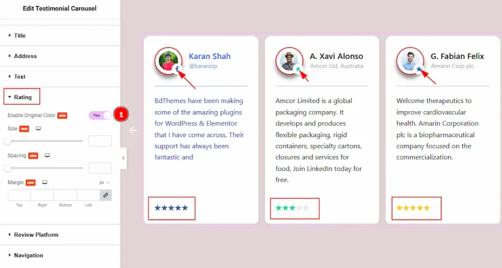 Rating Section