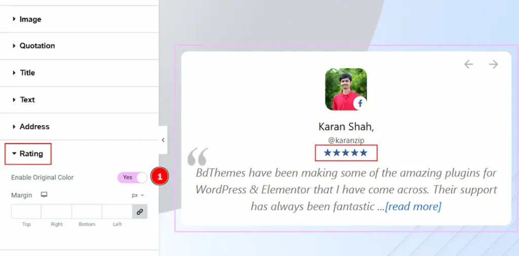 Rating Section