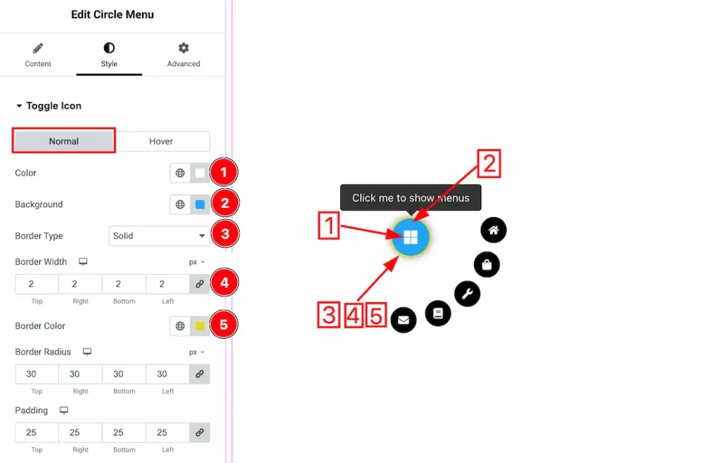 Toggle Icon Section