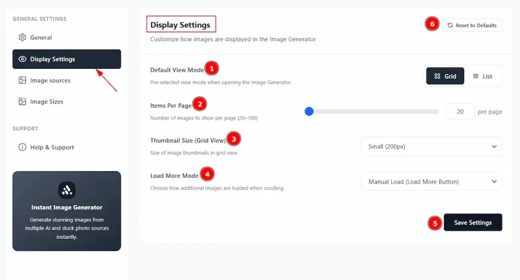 Display Settings Tab