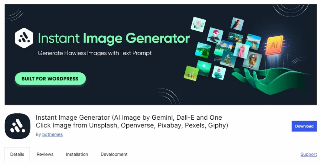 How to Use the Instant Image Generator Plugin (AI Image by Gemini, DALL·E & One-Click Images from Unsplash, Openverse, Pixabay, Pexels, and Giphy)


