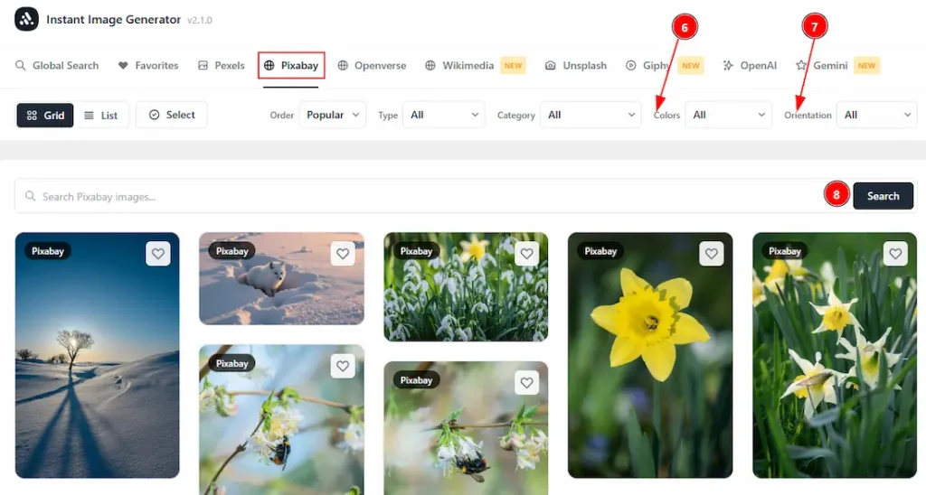 Pixabay Tab 02 - BdThemes