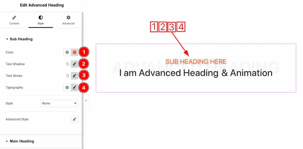 Sub Heading Section