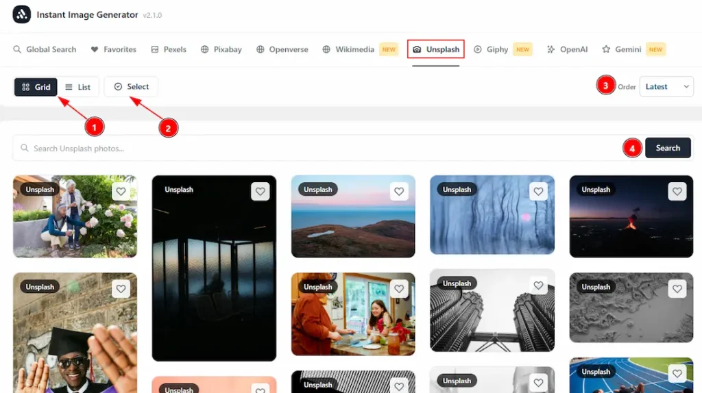 Unsplash Tab