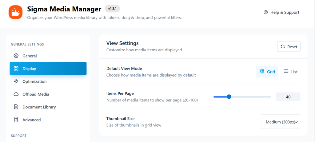 display settings