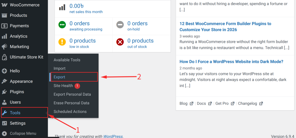 The XML Export (Tools > Export)