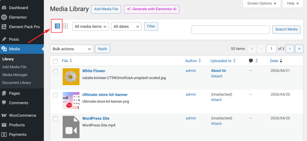 Switch to List View (optional)