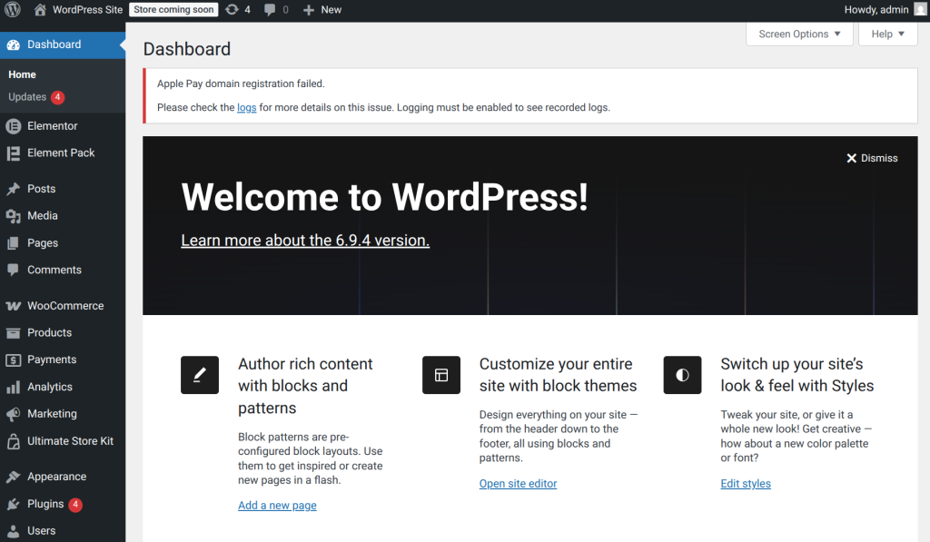 Go to your WordPress dashboard