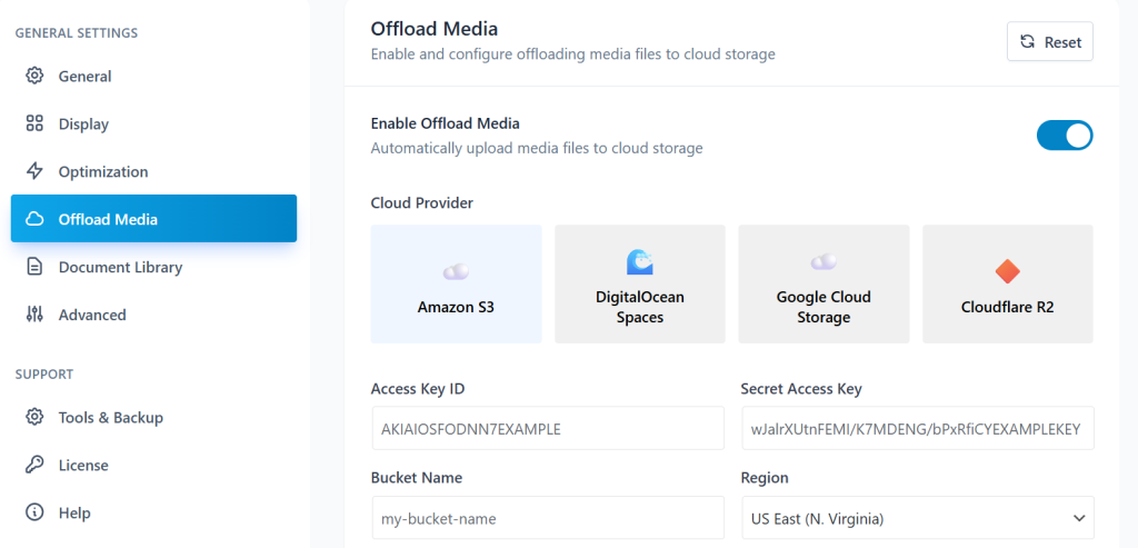 offload media