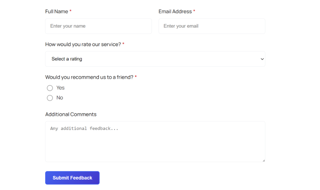 Preview the page to confirm the form appears correctly