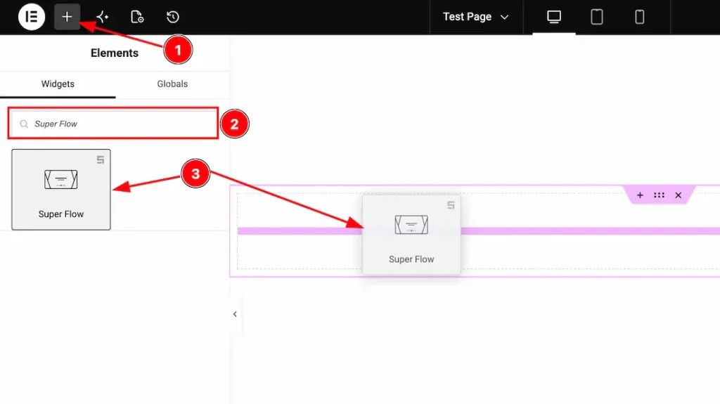 Inserting the Super Flow Slider widget